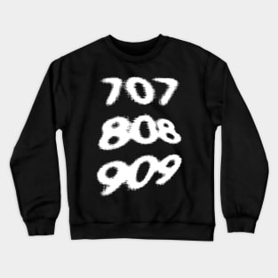 707 808 909 Glitch Aesthetic Design Crewneck Sweatshirt